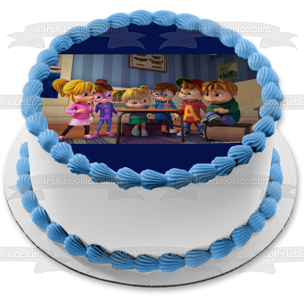 Alvinnn!!! And the Chipmunks  Jenette Eleanor Brittany Alvin Simon Theodore Edible Cake Topper Image ABPID55314 Fashion