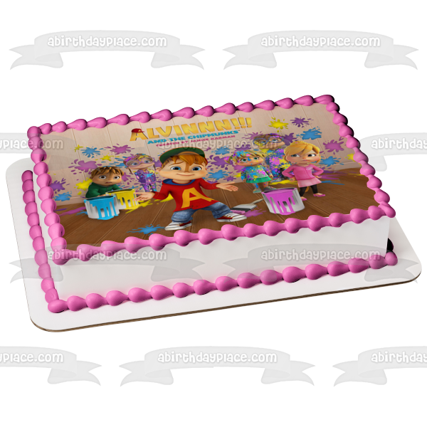 Alvinnn!!! And the Chipmunks Brittany Alvin Simon Theodore Jenette Eleanor Edible Cake Topper Image ABPID55315 For Cheap