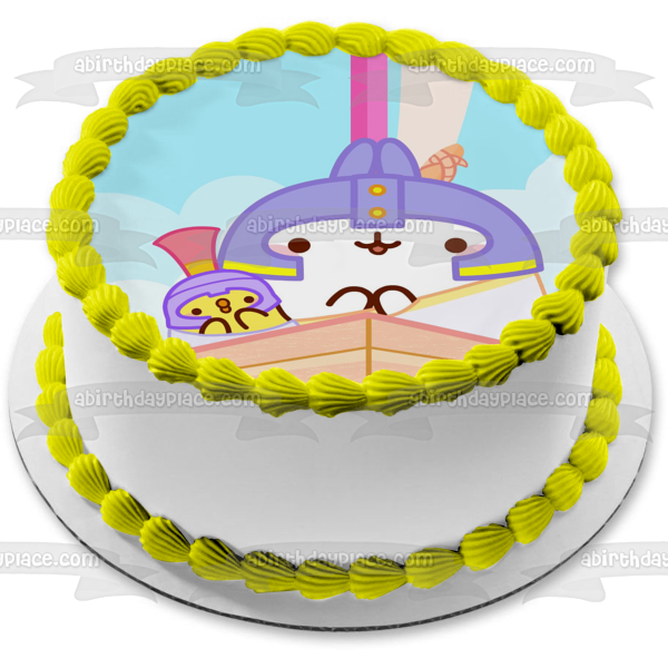 Molang and Piu Piu In a Boat Edible Cake Topper Image ABPID55369 Online Sale