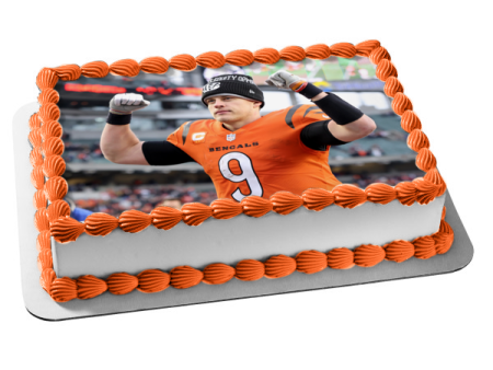 Cincinnati Bengals Quarterback Joe Burrow Edible Cake Topper Image ABPID55404 Online Hot Sale