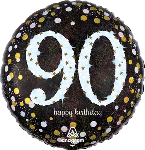 90th Birthday Sparkle Holographic 18  Mylar Balloon Online Hot Sale