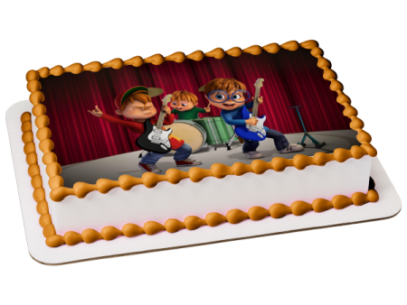 Alvinnn!!! And the Chipmunks Alvin Simon Theodore Playing Instruments Edible Cake Topper Image ABPID55313 Online