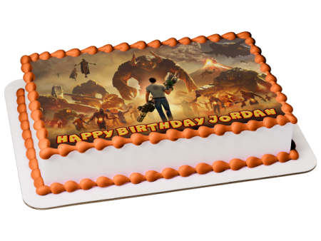 Serious Sam FPS Aliens Video Game Edible Cake Topper Image ABPID55381 For Discount