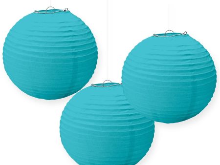 Caribbean Blue Round Paper Lanterns Cheap